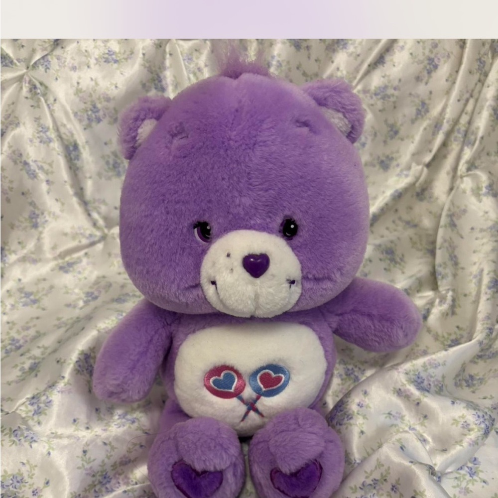 2002 Purple Share Bear Care Bear plushie *Missing fabric tag*